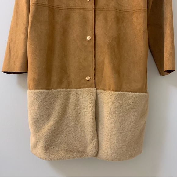 ZARA suede jacket with faux fur - Picture 6 of 9